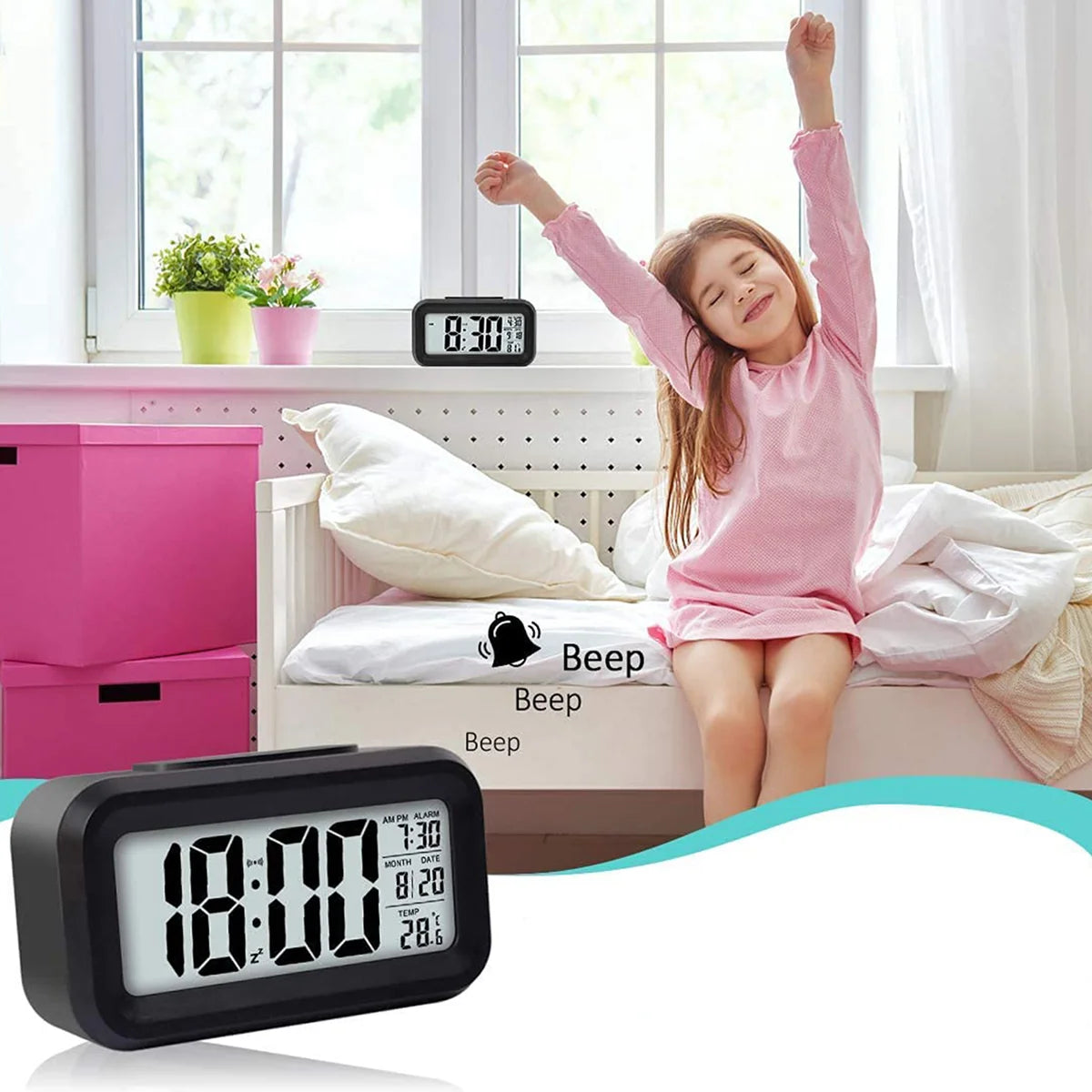 Digital Lcd Alarm Clock With Backlight
